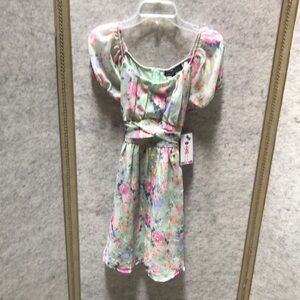 Floral Kids Dress with Puff Sleeves NWT